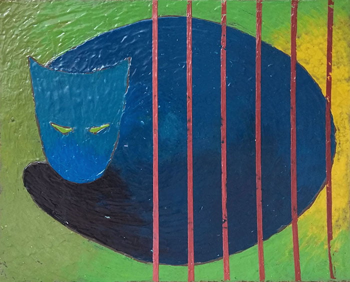Pintura em resina - O Gato - Alberto Farah - Quadro decorativo