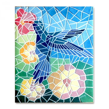 Mosaico Beija-flor - quadro decorativo