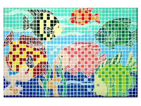 Mosaico Peixes - quadro decorativo